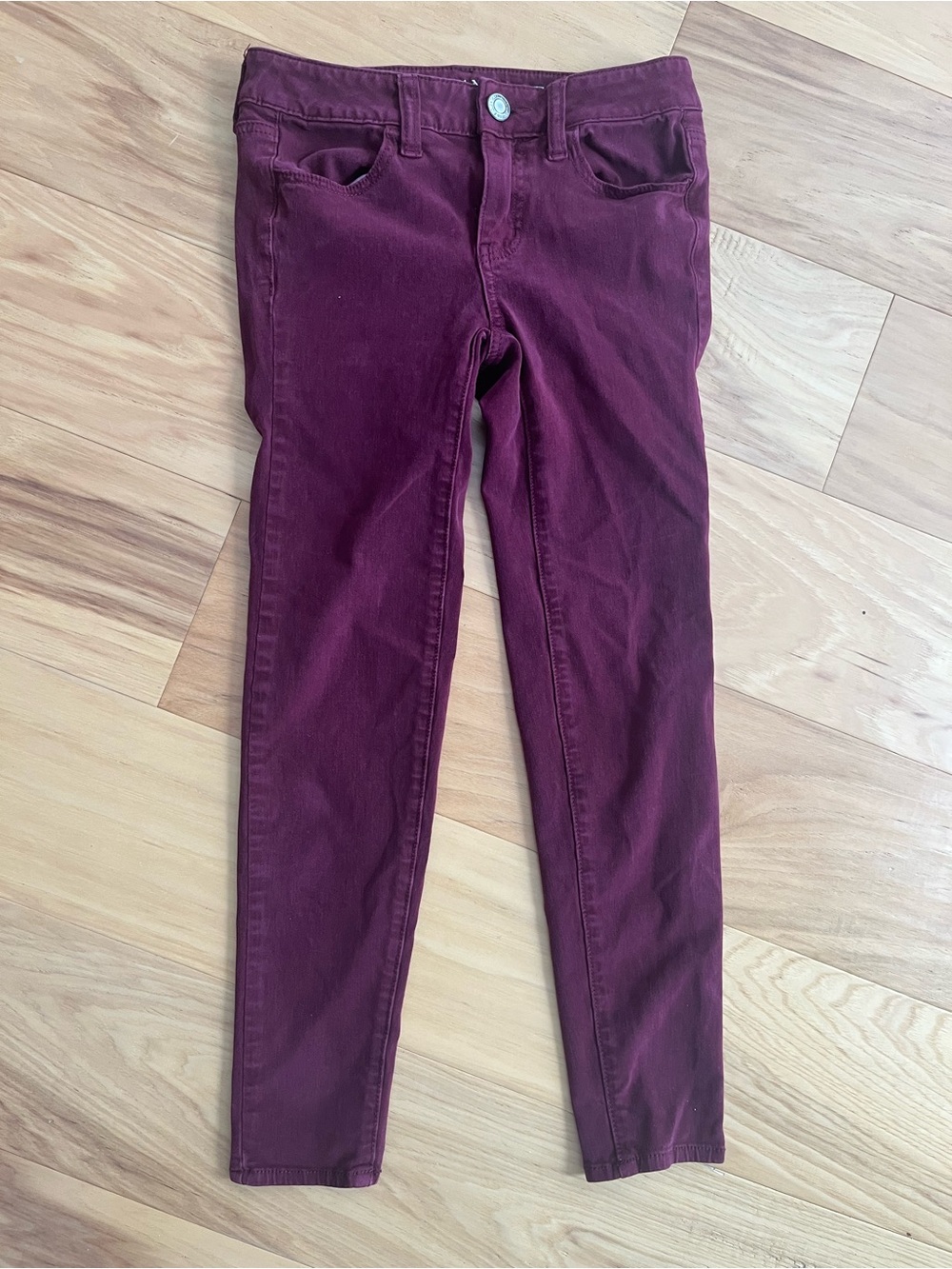 American Eagle Outfitters Wine-Colored Skinny Jeans